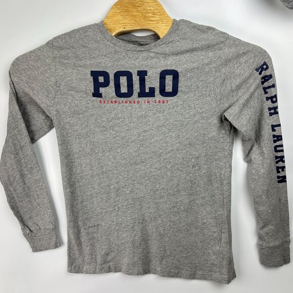 Ralph Lauren Other - Ralph Lauren Polo Shirt Unisex L (14-16) Gray Long-Sleeve Graphic Print